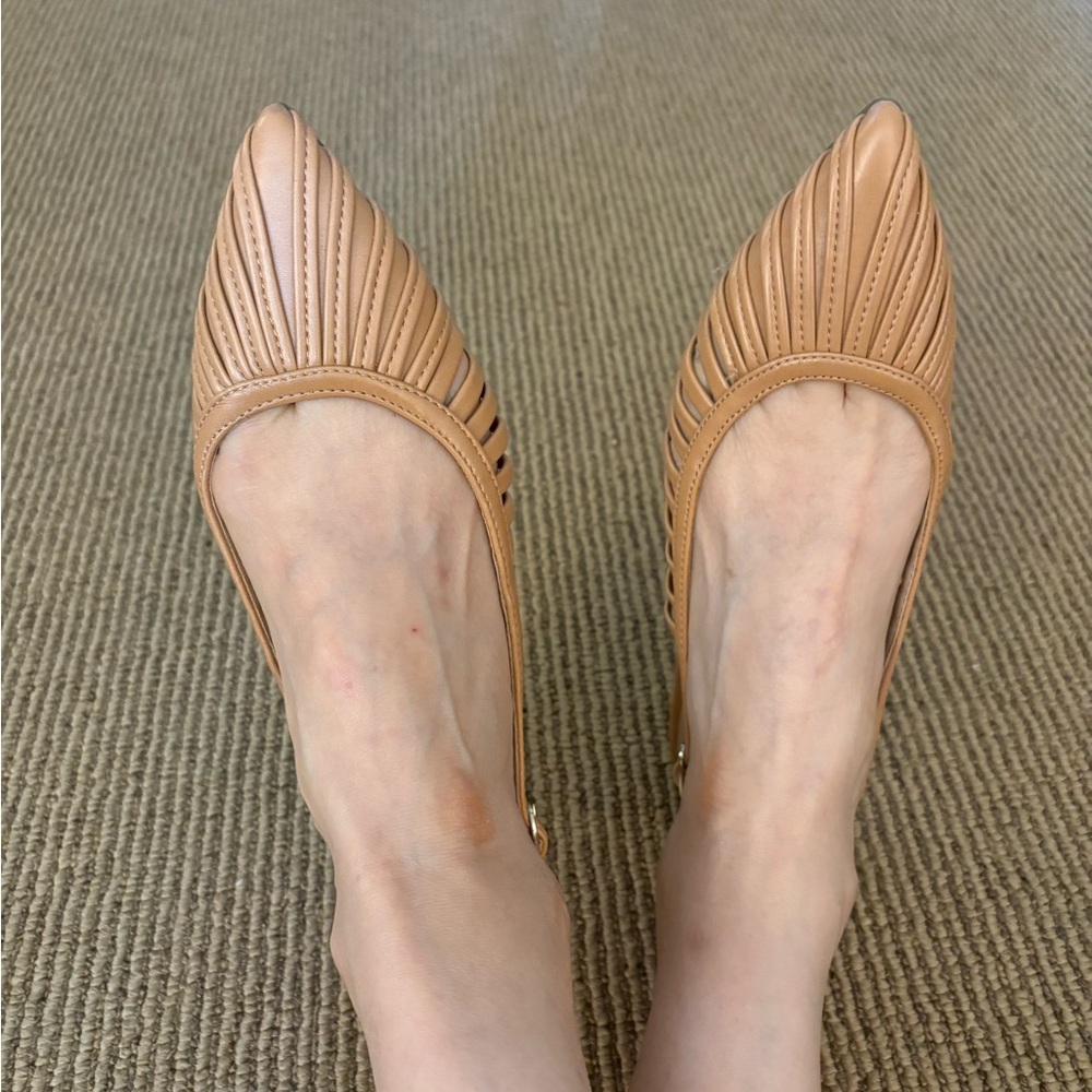 Unisa Women's Cognac Pointed-Toe Slingback Flats